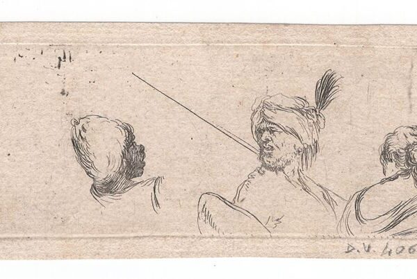 Stefano Della Bella, Tre studi di teste, 1646