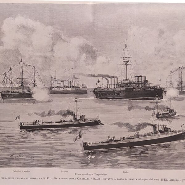 Genova, il Re a bordo della corazzata Italia, 1886