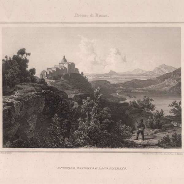 Castello Gandolfo e lago di Albano, 1860