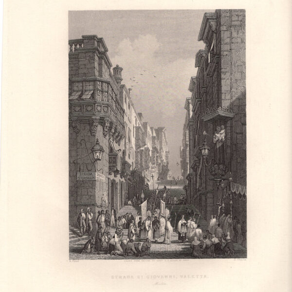 Malta, Valletta, Strada S.Giovanni, 1850