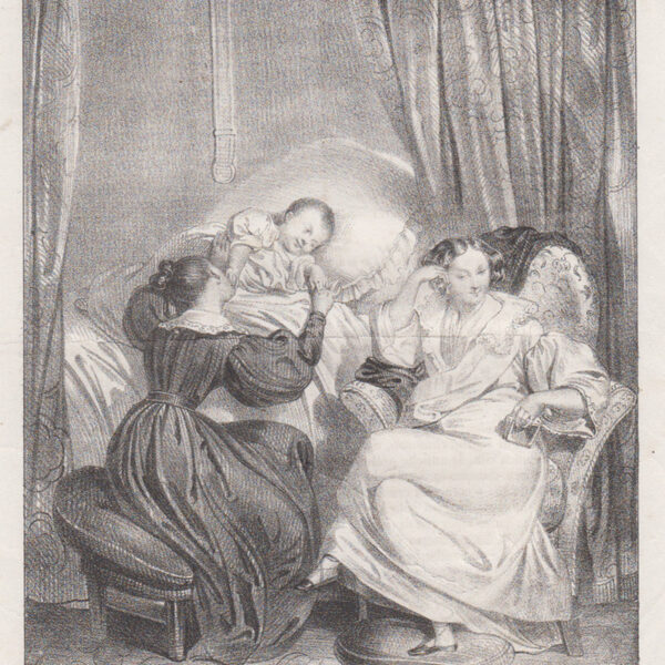 Canto di una madre alla culla. Litografia. 1845
