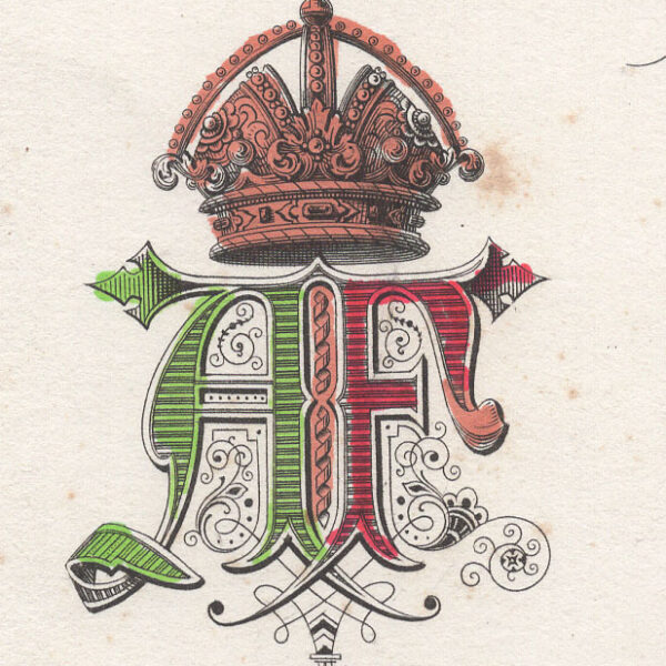 Iniziali AF intrecciate, 1881