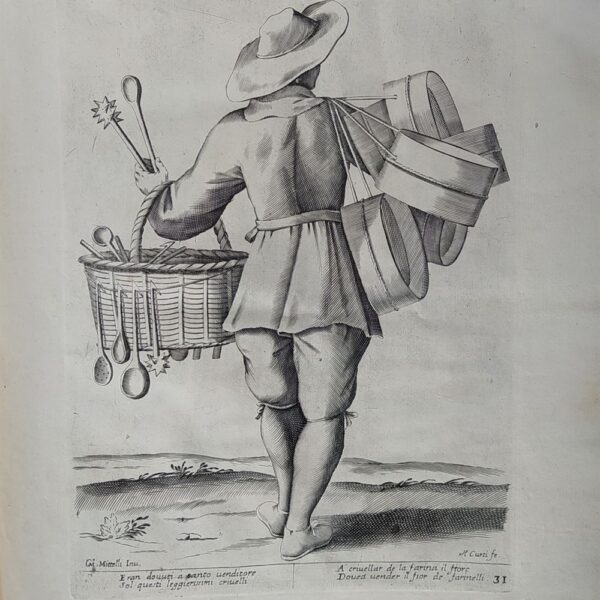 Mitelli Giuseppe Maria, Arti e Mestieri per la via, Venditore di utensili da cucina, 1660