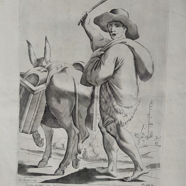 Mitelli Giuseppe Maria, Arti e Mestieri per la via, Venditore di vasi con asino, 1660