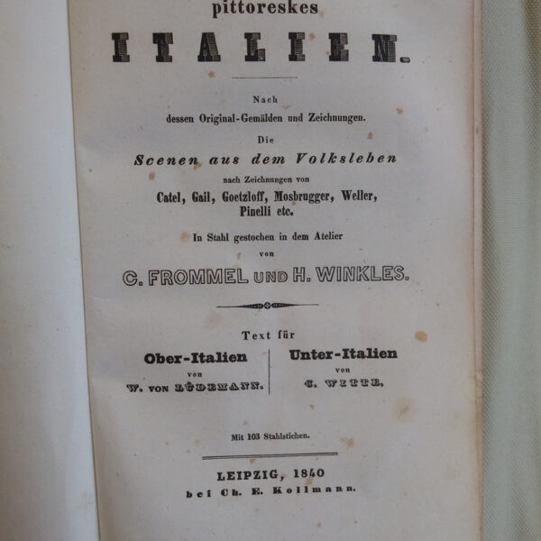 FROMMEL Carl - Pittoreskes Italien - 1840