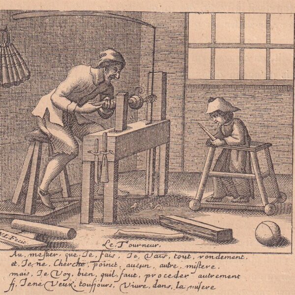 Il tornitore, xilografia dell'800