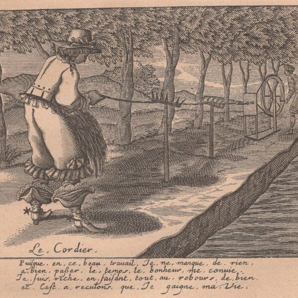 Il cordaio, xilografia dell'800