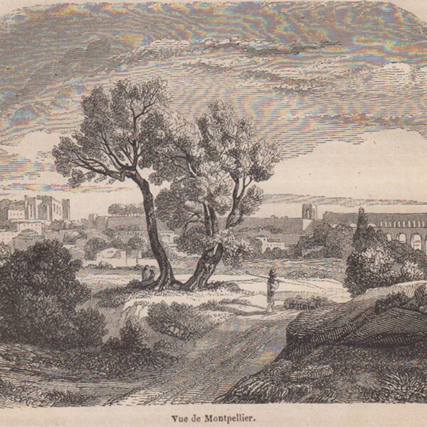Montpellier Herault . Xilografia 1848