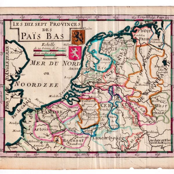 Matthieu Ogier, Mappa dei Paesi Bassi, Olanda, 1700