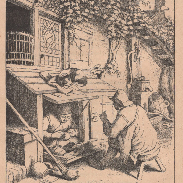 Il ciabattino, xilografia dell'800