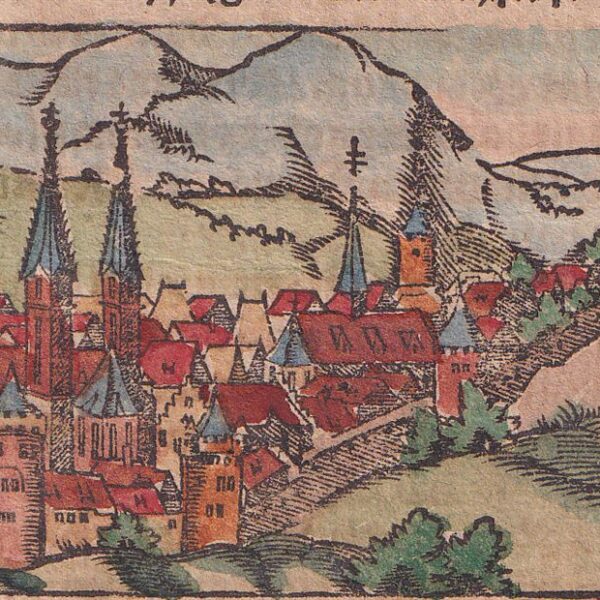 Veduta di Worms Vormazia, S.Munster, 1614