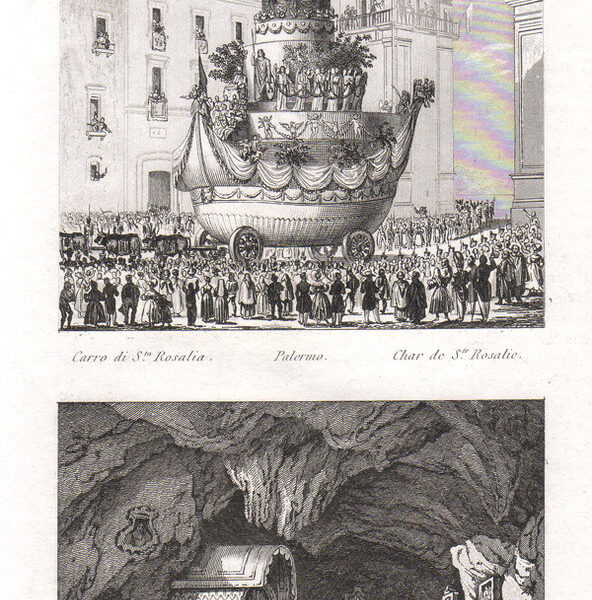 Palermo, Carro S.Rosalia e Grotta, 1835