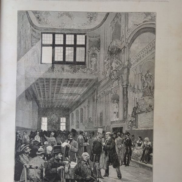 Napoli, la sala del Tribunale, 1884 (disegno di E.Matania)