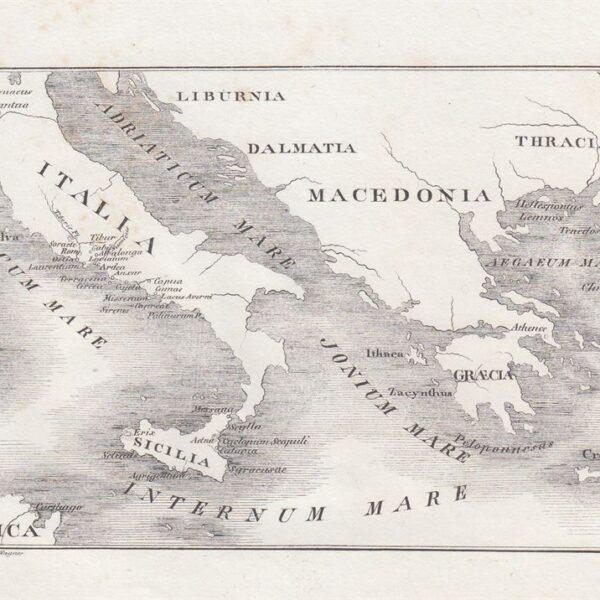 Carta Italia, Grecia, Macedonia, C.Frommel, 1829