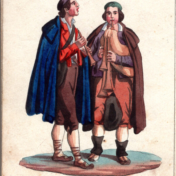 Pifferari, Zampognari, acquarello