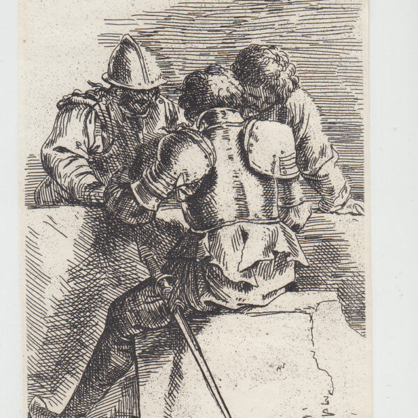 Salvator Rosa, Tre soldati, Figurine