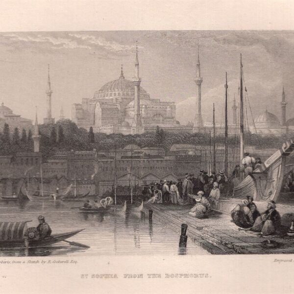 Costantinopoli, Istanbul, Santa Sofia, dal Bosforo, 1833