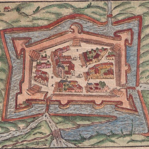 Mappa di Gravelines, Francia, 1614