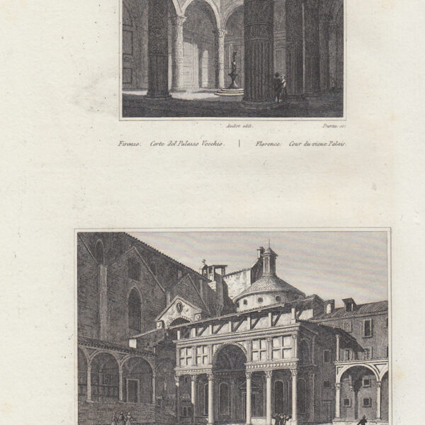 Firenze, Corte del Palazzo Vecchio e Cappella Pazzi, 1834-1837