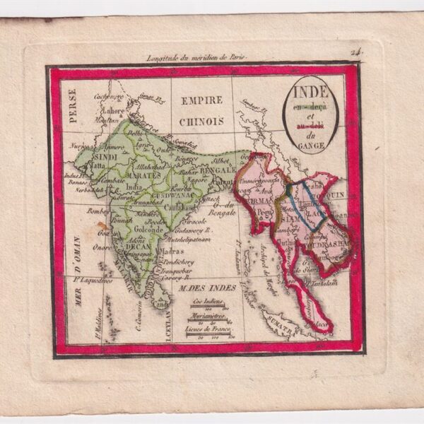 Mappa della India, 1821
