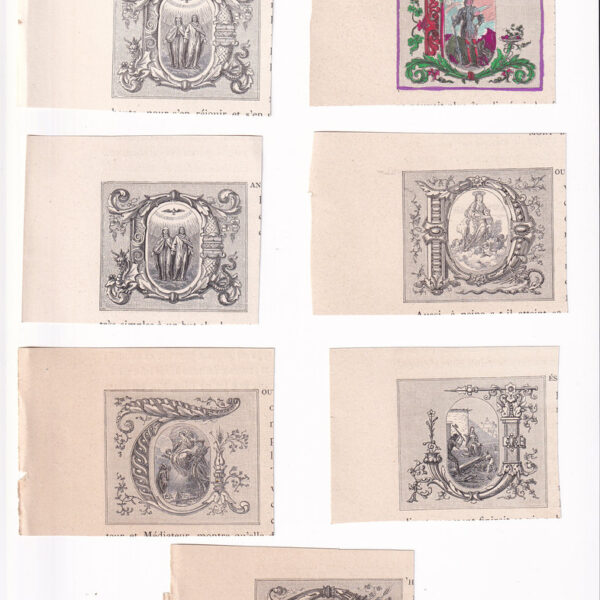 Lotto di 7 capilettere di fine 800