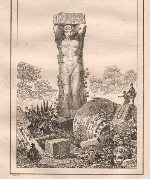 Agrigento, Rovine del Tempio di Zeus, 1835