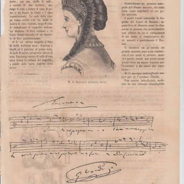 1870 Fac-simile di un brano del Trovatore