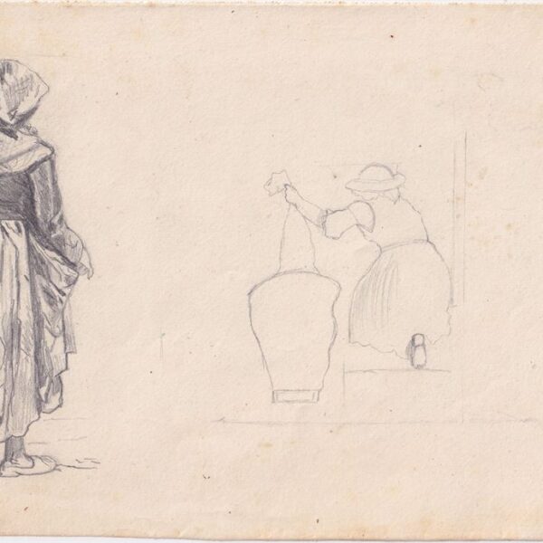 Anonimo, Donna di spalle, matita su carta
