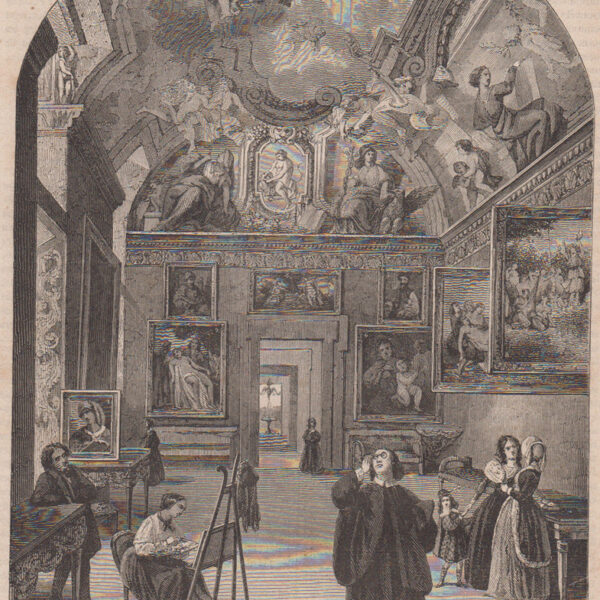 Galerie Borghese. Una sala della Galleria Borghese. 1847