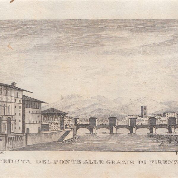 Veduta del Ponte alle Grazie di Firenze, 1826