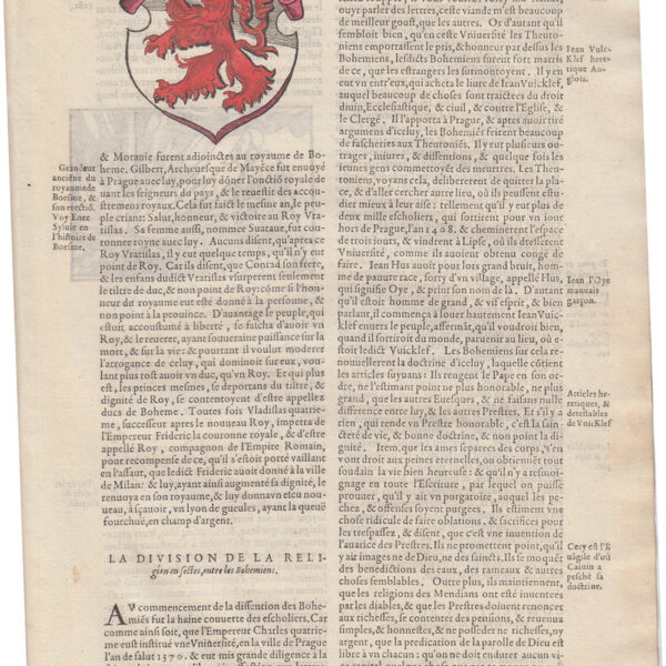 1575 Cosmografia Universale, Stemma della Boemia