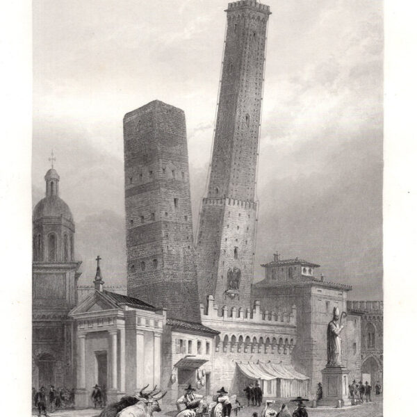 Bologna, Torri pendenti, 1860