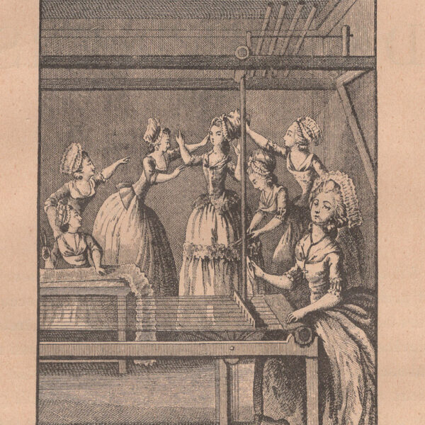 Lavoratrici delle garze, xilografia dell'800