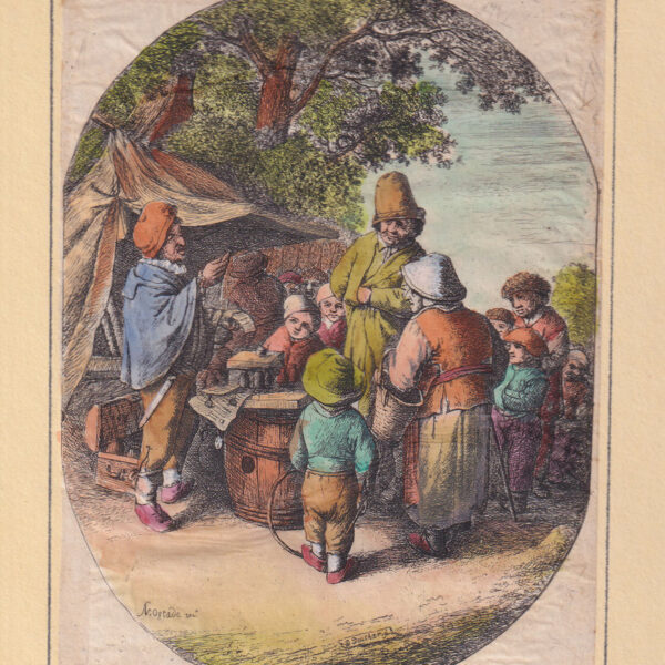 da Adriaen Van Ostade, Il ciarlatano, XVIII secolo