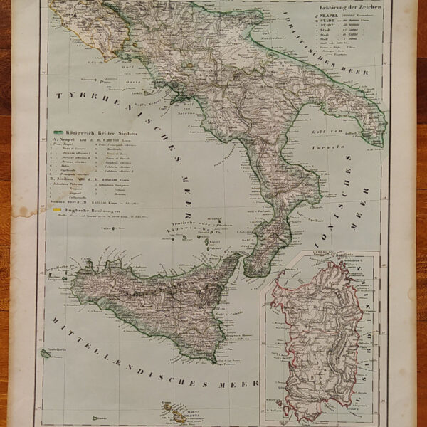 1855, Carta dell'Italia Meridionale