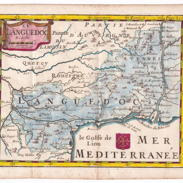 Charles Inselin, Mappa di Languedoc Francia 1707