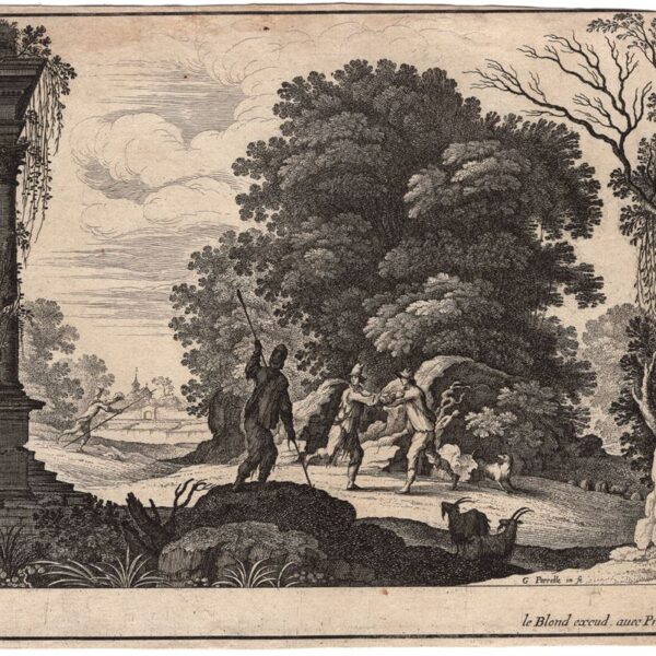 Gabriel Perelle, Paesaggio con contadini che giocano, 1660