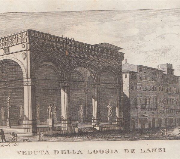 Veduta della Loggia dei Lanzi, Firenze, 1826