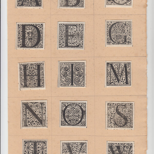 Capilettera, Alfabeto, 1626