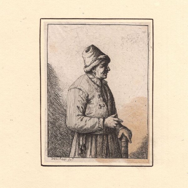 David Deuchar (1743-1808), Uomo con bastone da A. Ostade