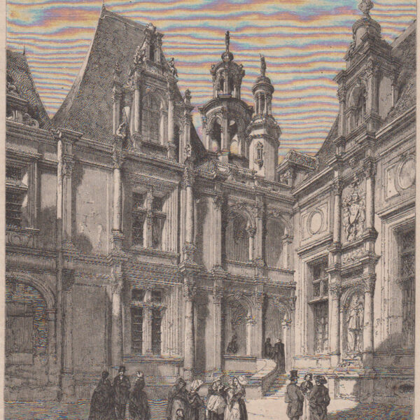 Caen  La Borsa. Francia. Xilografia 1861