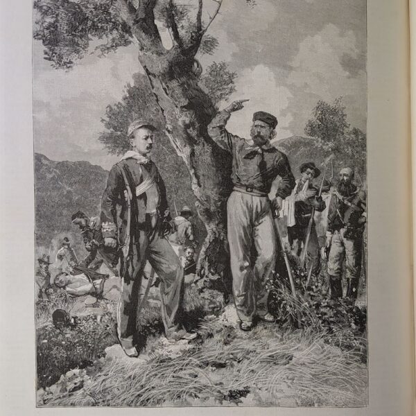 Giuseppe Garibaldi e Nini Bixio a Calatafimi, 1884, disegno di E. Matania