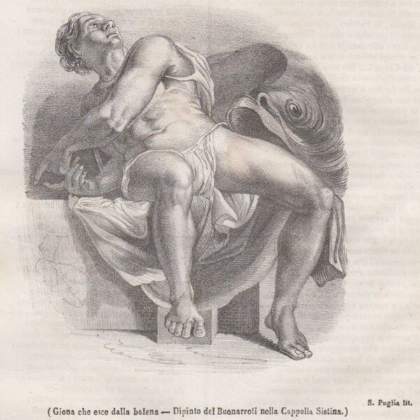 Giona esce dalla Balena  Litografia 1846