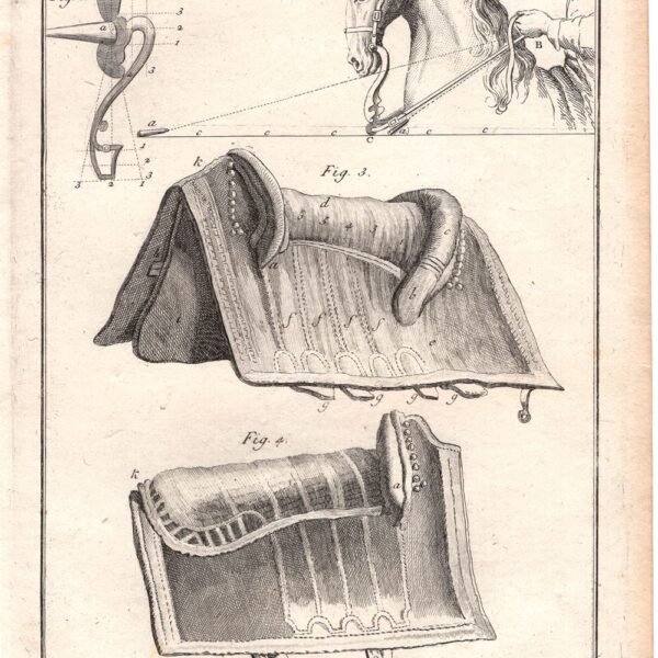 Diderot e D'Alembert, 1778, Equitazione, cavallo, la sella
