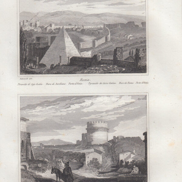 Roma, Piramide, Cecilia Metella, 1834-1837