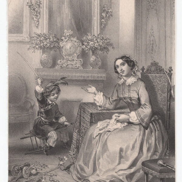 Mamma e bambino che giocano, 1850