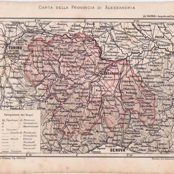 Carta della Provincia di Alessandria, 1890
