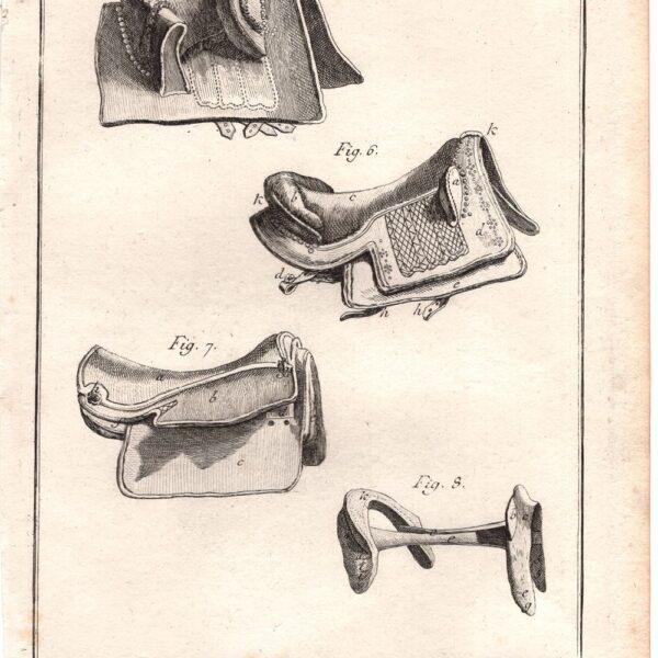 Diderot e D'Alembert, 1778, Equitazione, cavallo, le selle inglese