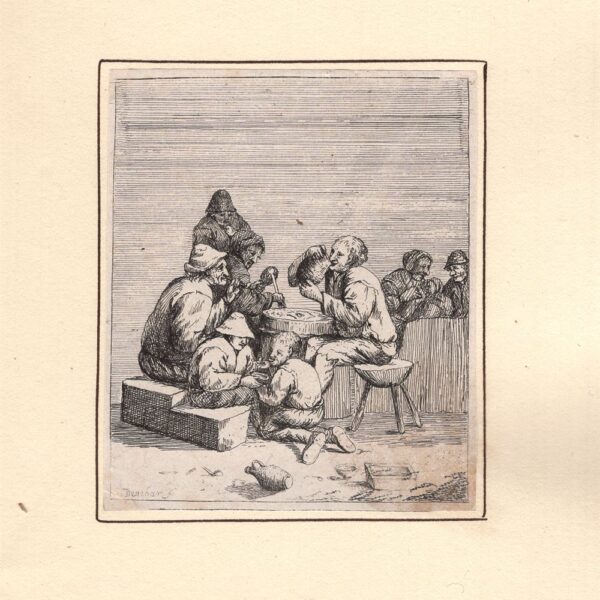 David Deuchar (1743-1808), Contadini che mangiano in una locanda da A. Ostade