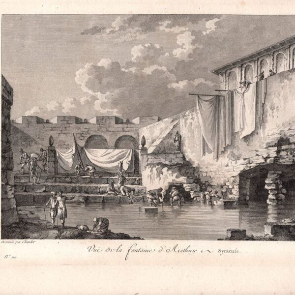 Siracusa, Fontana di Aretusa, Saint-Non, 1786